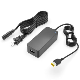 Dexpt Lenovo slim-tip 65W charger powering ThinkPad laptops safely