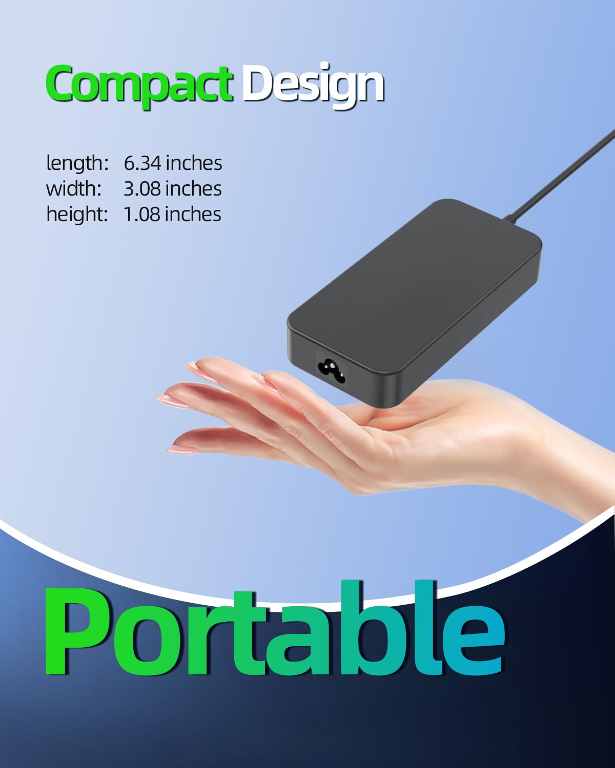 Dexpt slim design power cable keeps your workspace tidy and organized.