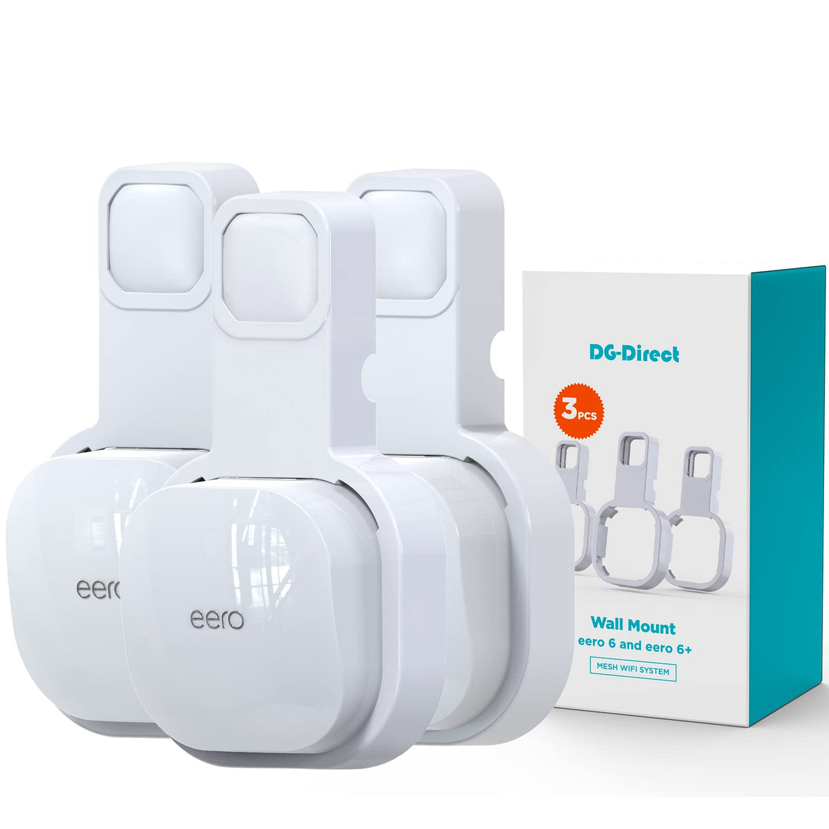 DG-Direct eero 6 wall mount front view showing clean cable management