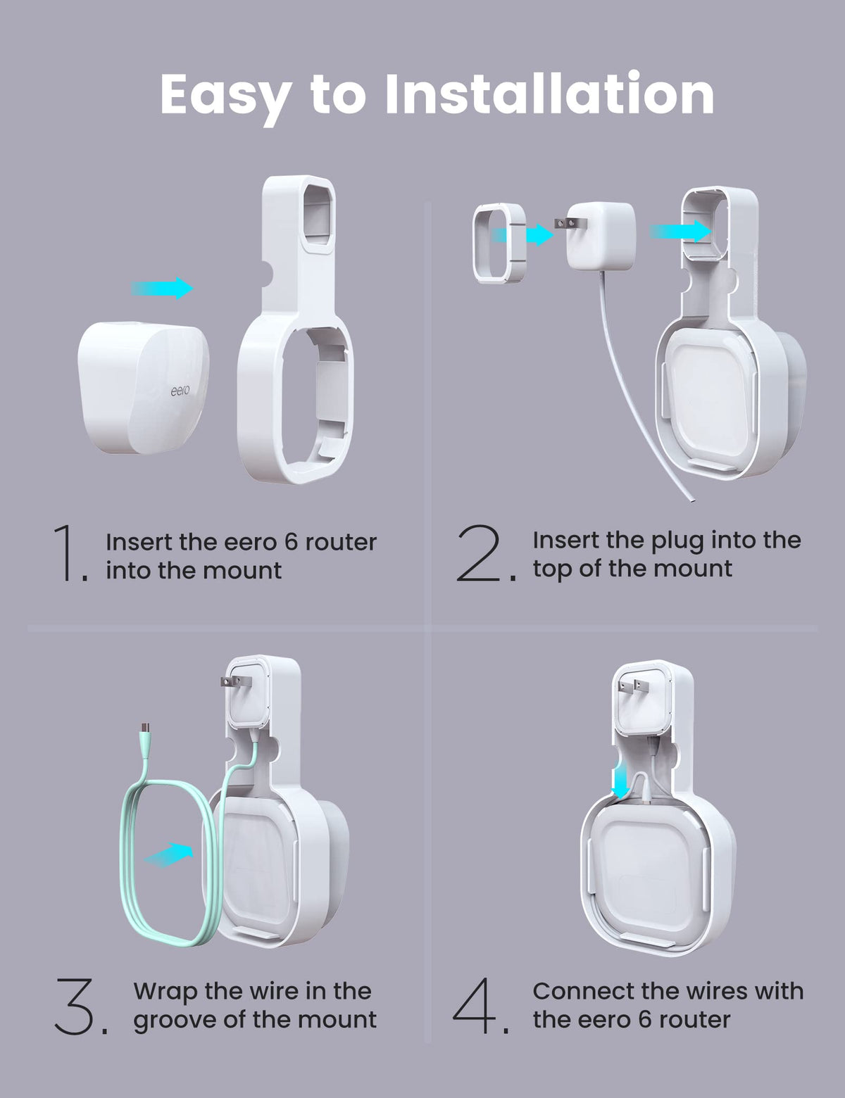 DG-Direct eero 6 wall mount in hallway lifestyle setup for tidy cables