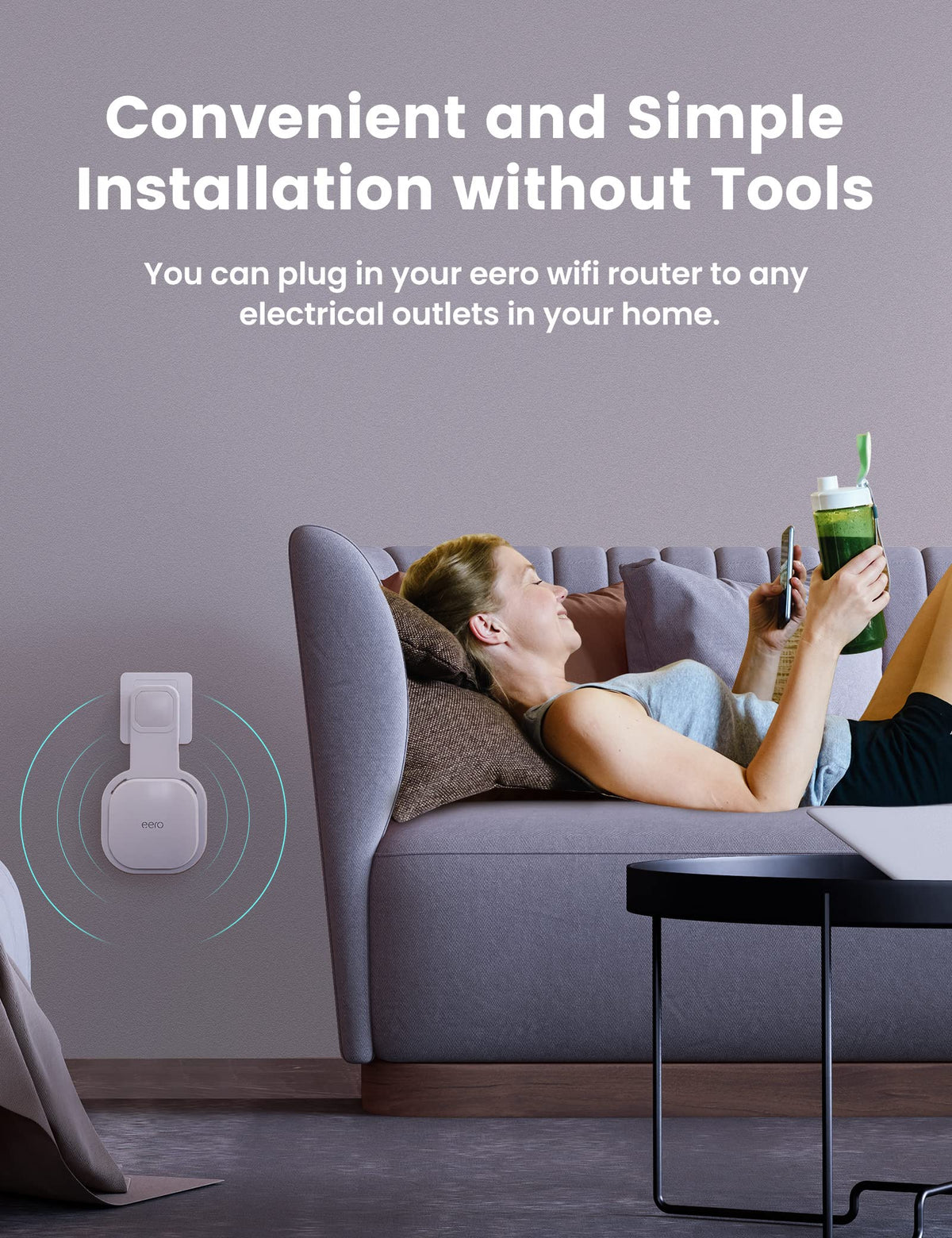 DG-Direct eero 6 wall mount installed on outlet saving space