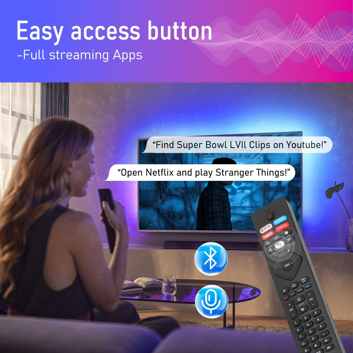 Dgavxa remote in hand for scale showing comfortable ergonomic grip and easy reach