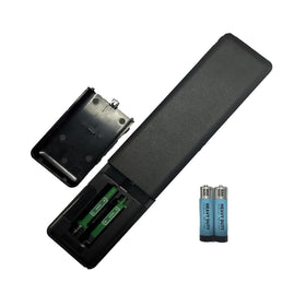 Dgavxa remote in use paired with TV showing voice activation and app shortcuts