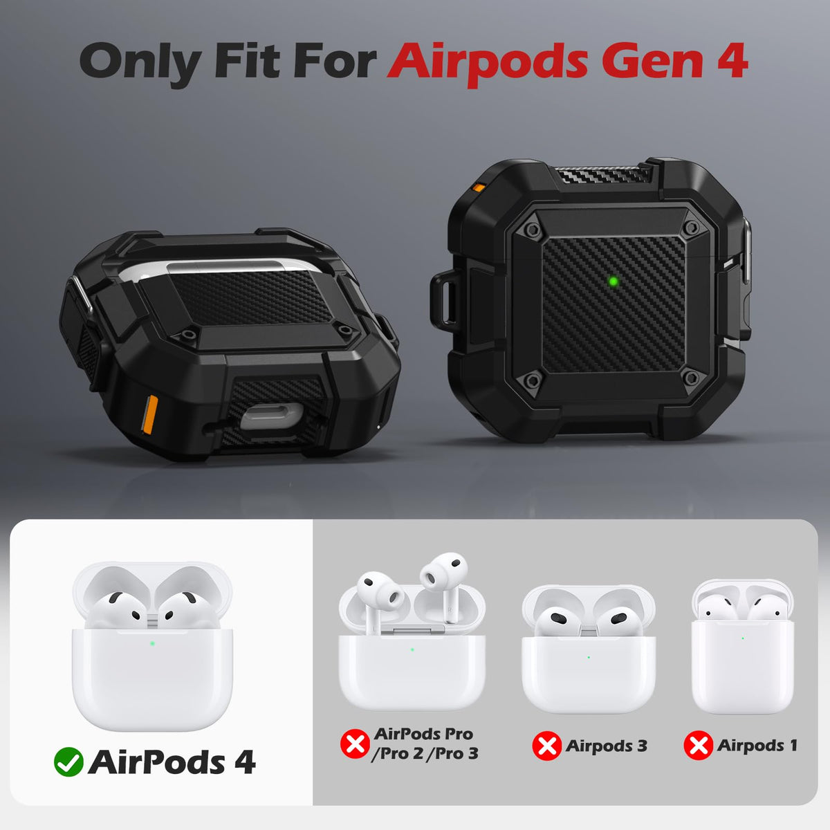DGege AirPods 4 Case anti-lost keychain helps secure earbuds on the go