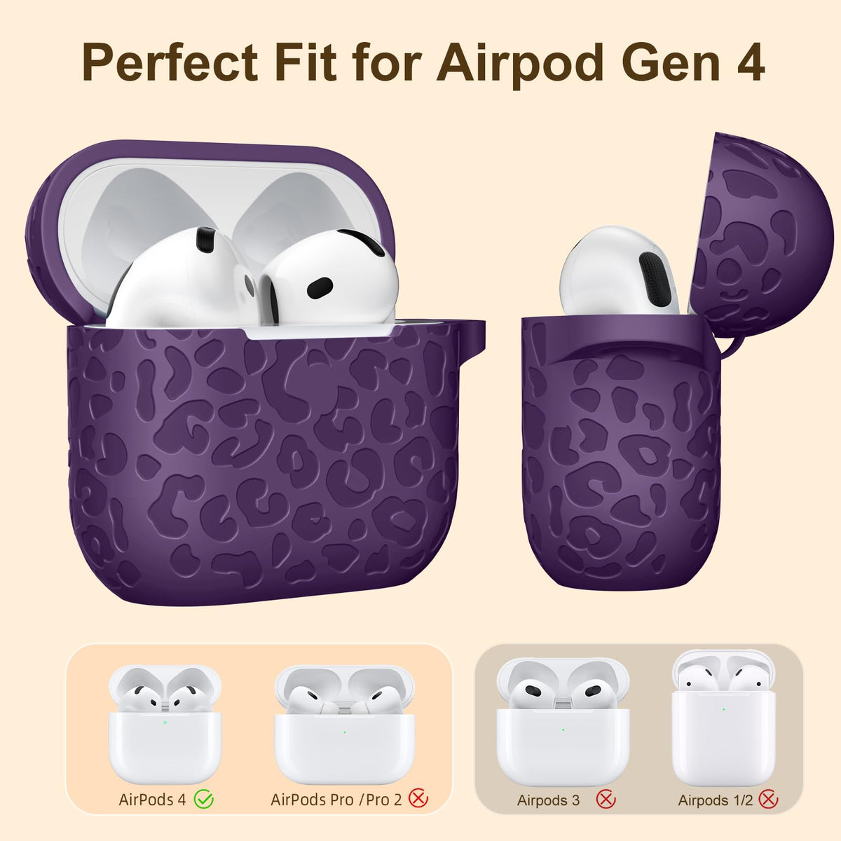 DGege AirPods 4 case precise cutouts for easy port access