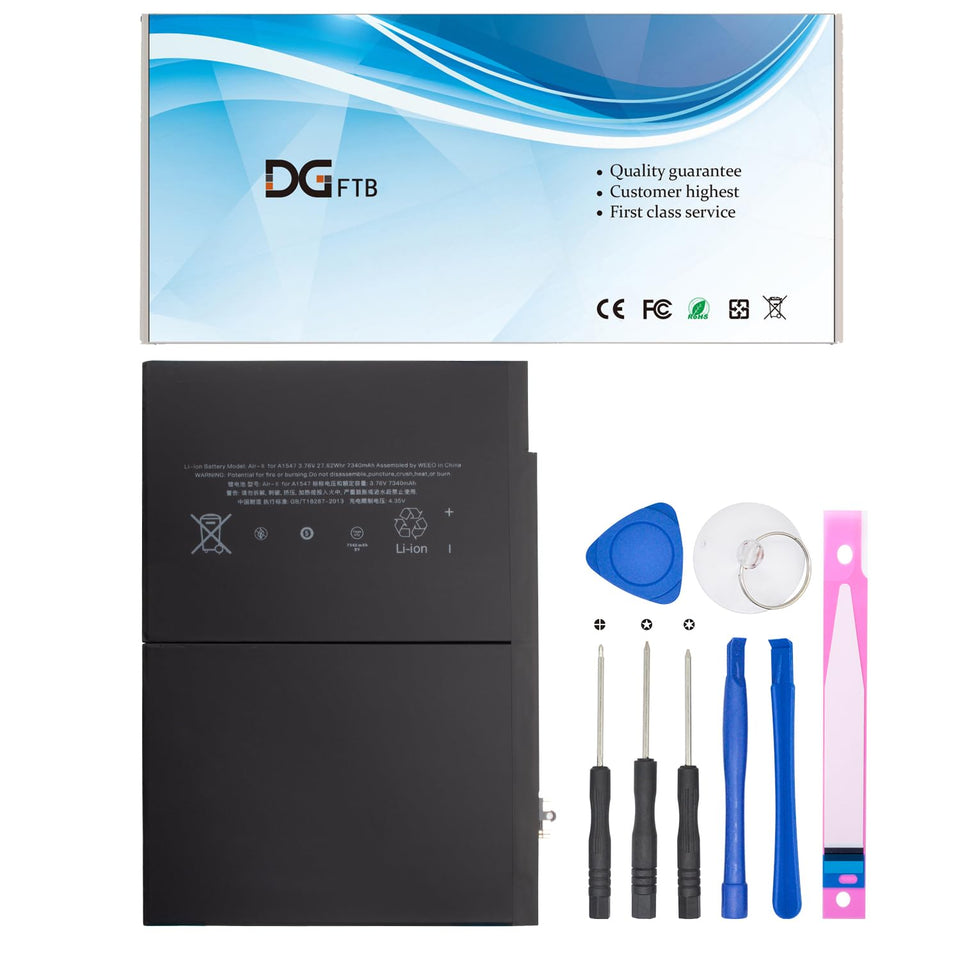 DGFTB air2 battery front view for reliable replacement in iPad Air 2.