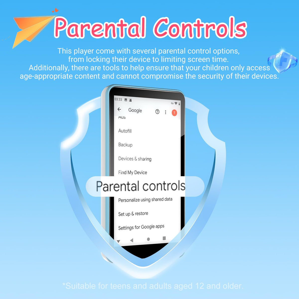 dgtenk mp3 player 4-inch touchscreen for simple navigation