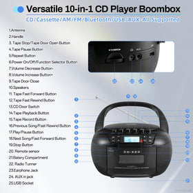 DGXWLLW cassette tape insertion illustrates retro playback and easy tape access.