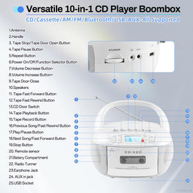 DGXWLLW CD tray open displaying disc slot and playback convenience