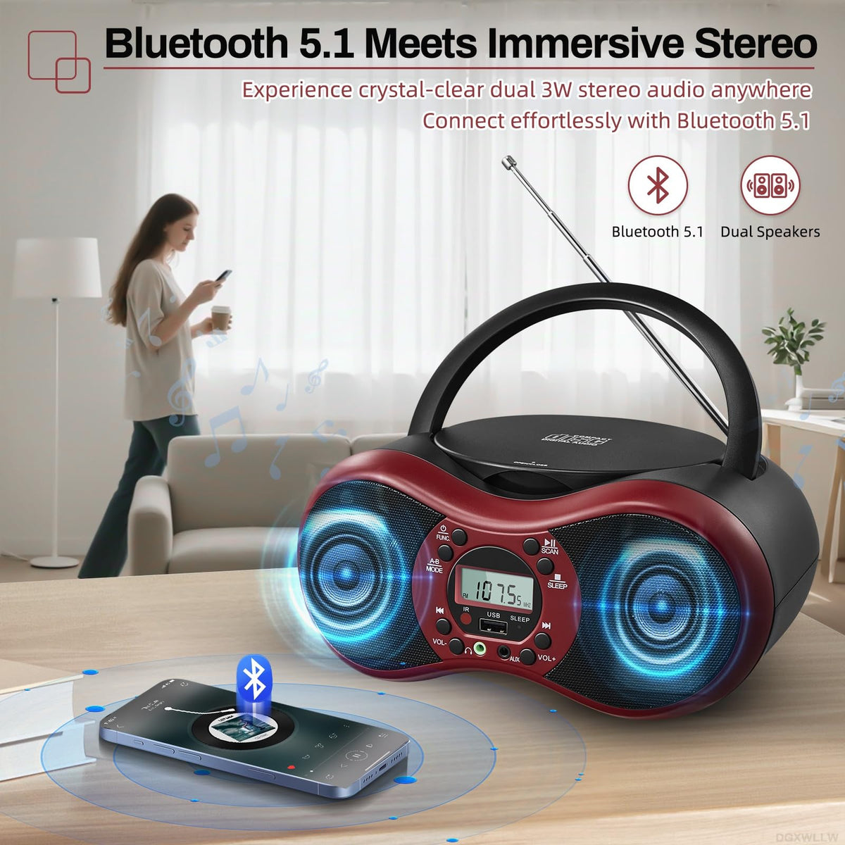 DGXWLLW streaming from phone via Bluetooth for wireless convenience