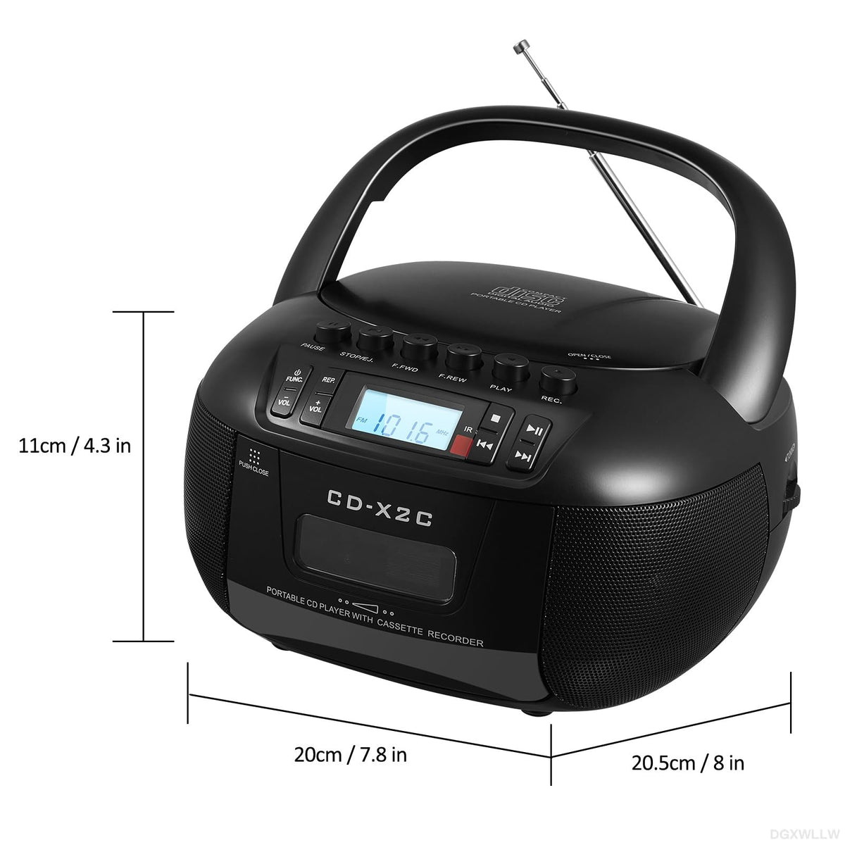 DGXWLLW LCD display provides clear track and station information at a glance.