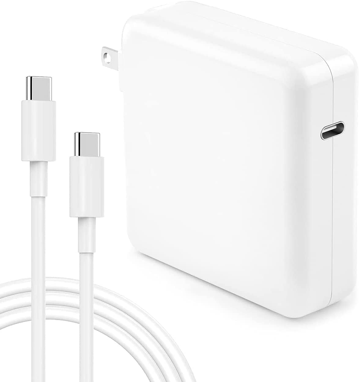 DHMXDC 96W USB-C charger front view ready for fast MacBook charging on the go.