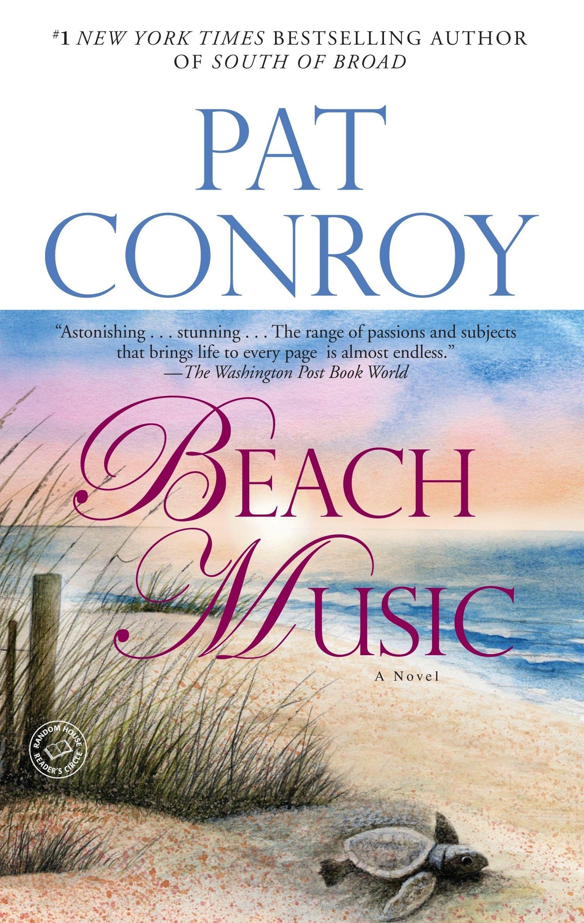 Beach Music cover front by Dial Press Trade Paperback, evocative literary fiction about family legacy and healing