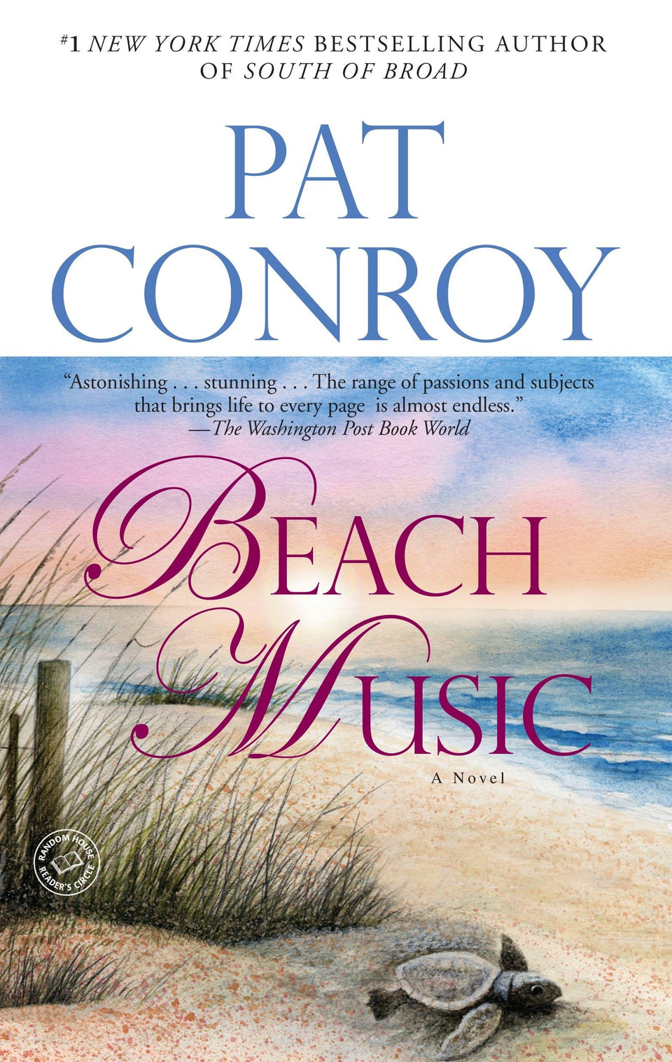 Beach Music cover front by Dial Press Trade Paperback, evocative literary fiction about family legacy and healing