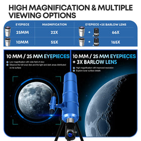 Dianfan portable telescope in carry bag for travel and outdoors.