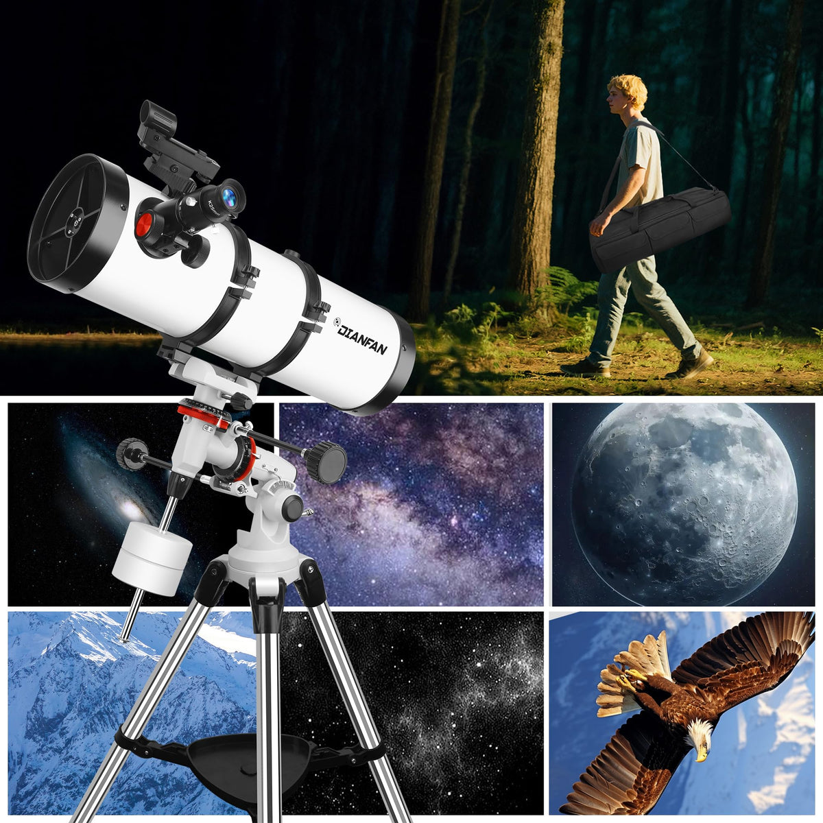 Dianfan Telescope 150EQ carrying bag protects the telescope during transport.