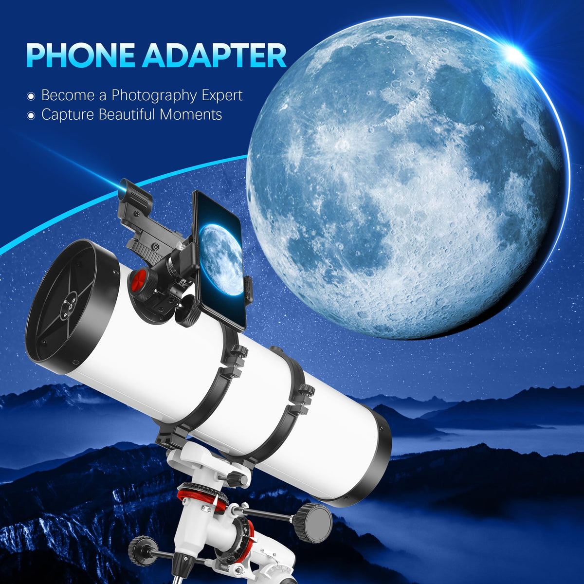 Dianfan 150EQ red dot finder-scope aids quick target acquisition.