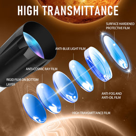 Dianfan telescope eyepieces and 3x Barlow lens enable flexible magnification.