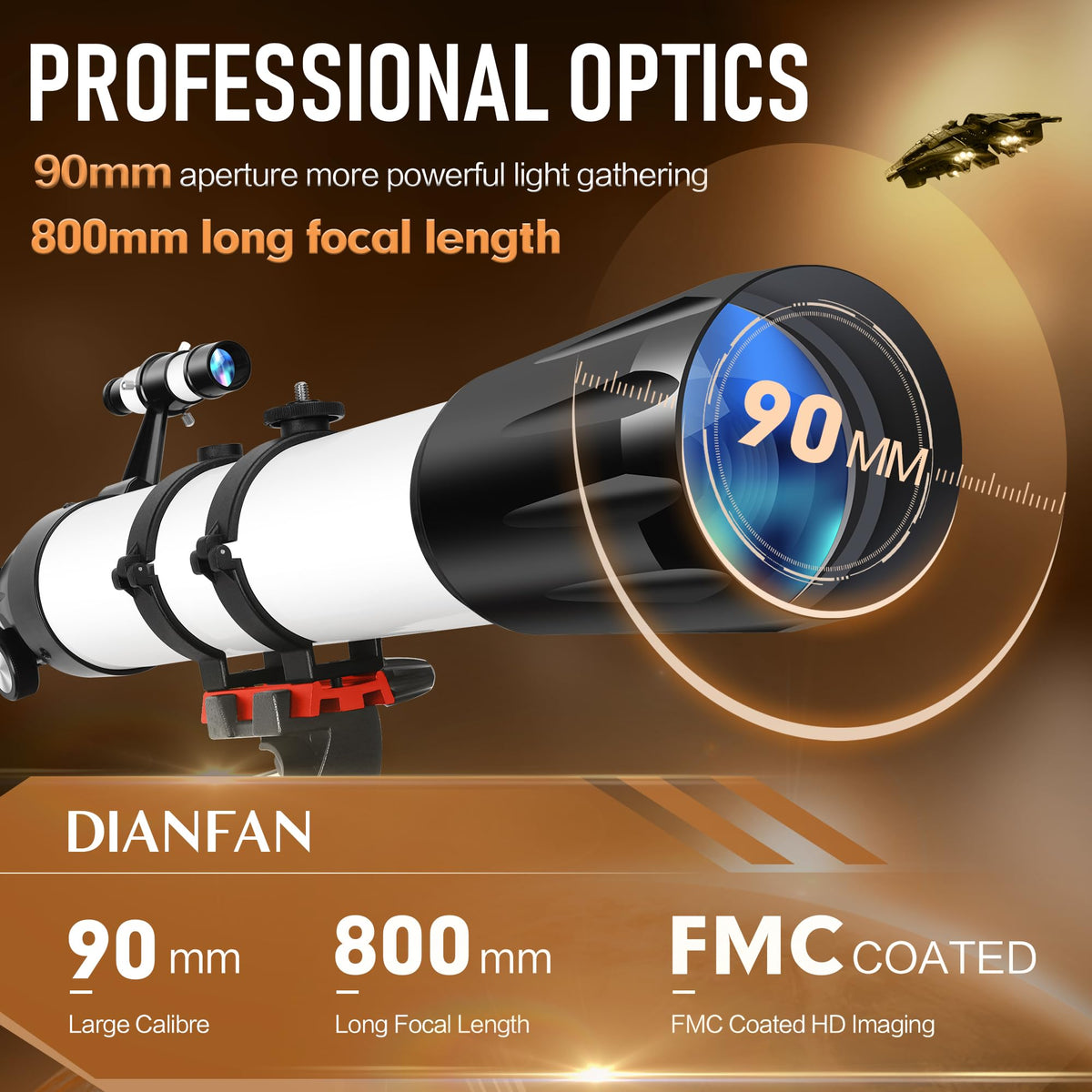 Dianfan telescope with stainless tripod for stable viewing during sessions.