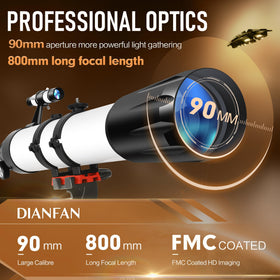 Dianfan telescope with stainless tripod for stable viewing during sessions.