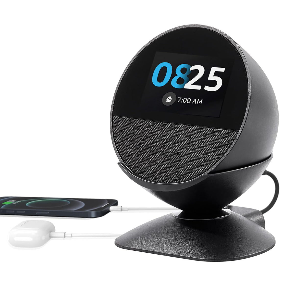 Dianves front view of stand showing compact design and device benefit