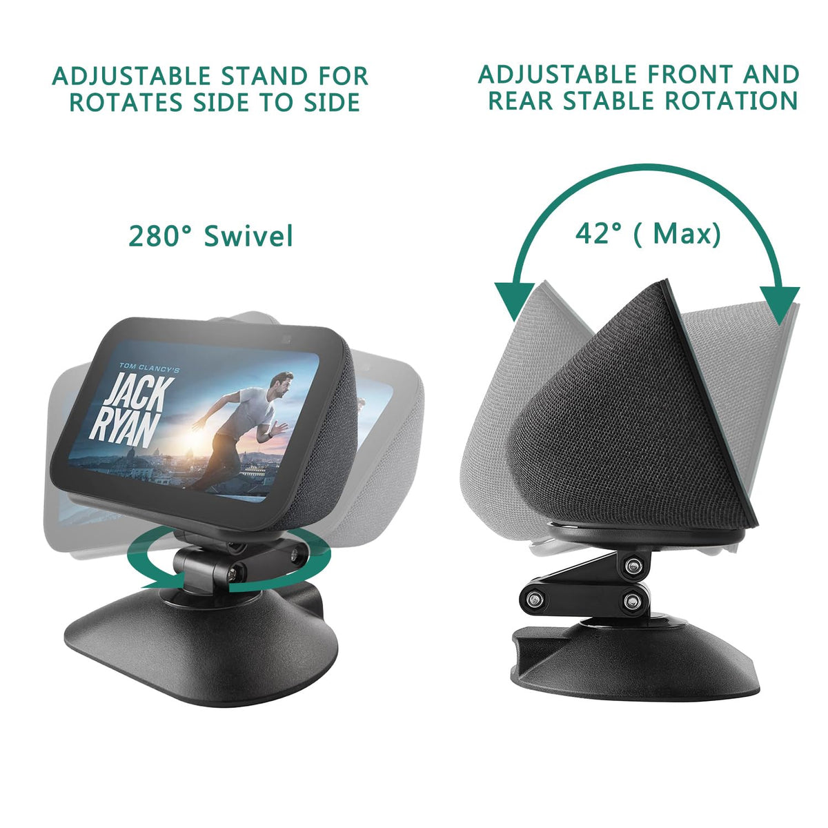 Dianves adjustable height keeps Show 5 at comfortable eye level.