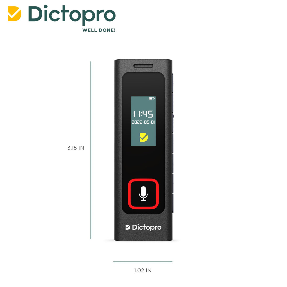 Dictopro X200 held in hand to show compact size and pocket-friendly benefit