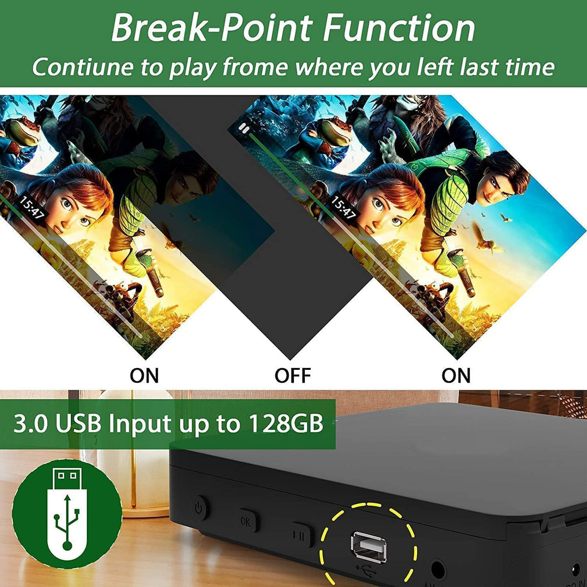 Didar Blu Ray DVD Player HDMI and AV cables included for quick setup