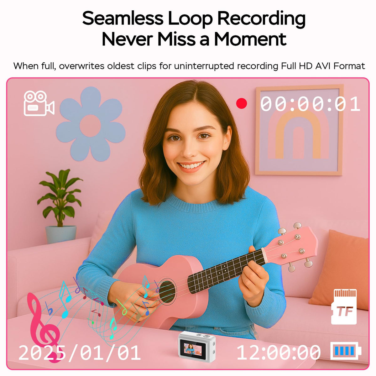 Dienspeak Mini Camera display-on highlights a vivid 0.96-inch screen