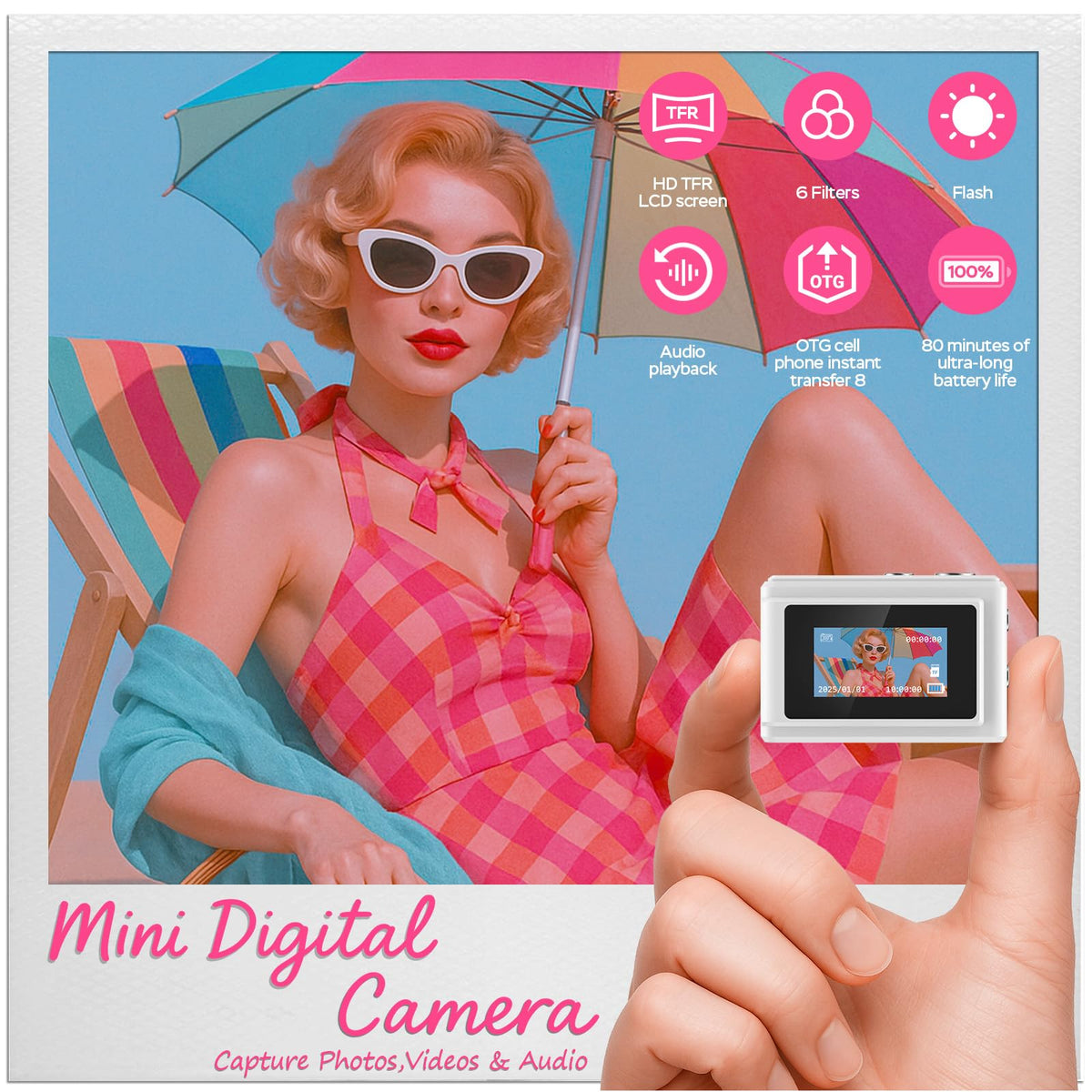 Dienspeak Mini Camera in-hand demonstrates compact size ideal for travel moments