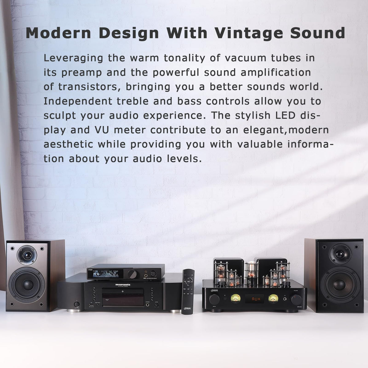 DIFIIFOL Juson Audio JTA100 LED display and VU meter show levels