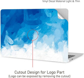 Easy logo cut-out option for Digi-Tatoo blue paint MacBook Air 15.3 skin.