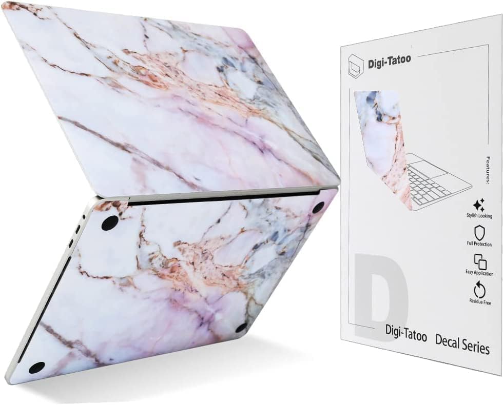 Digi-Tatoo cracked marble MacBook Air 15.3 front view skin protects against scratches.