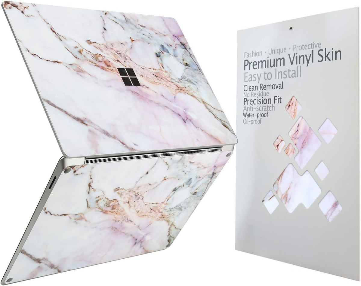 Digi-Tatoo cracked marble skin for Surface 13 front provides stylish scratch protection.