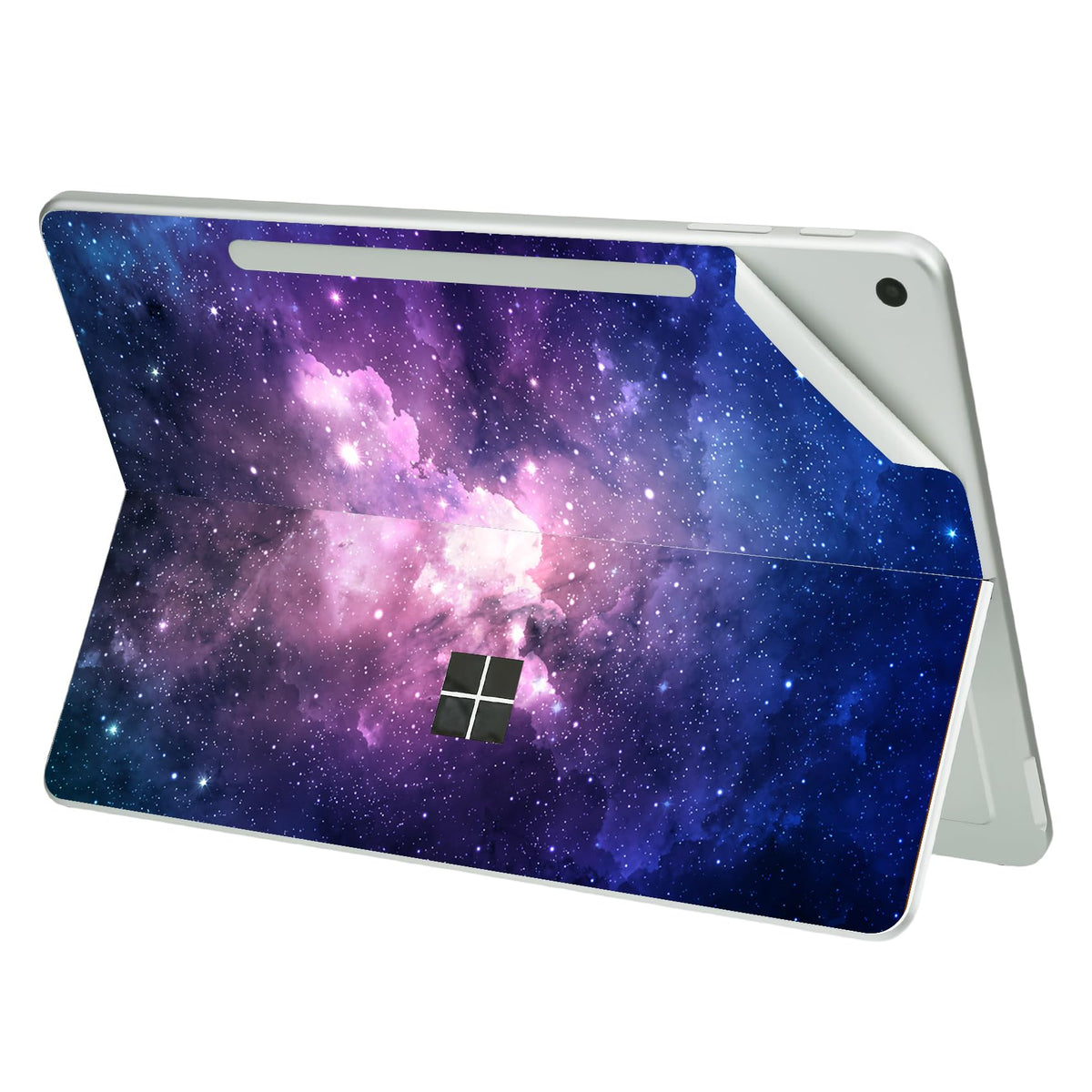 Digi-Tatoo Nebula skin on Surface Pro 12 – snug fit close-up with scratch protection.