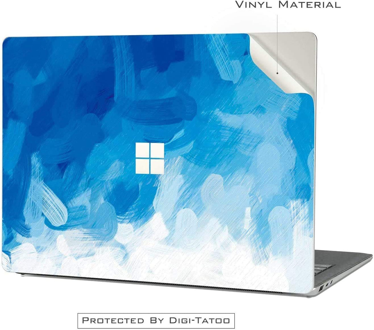 Digi-Tatoo Surface Laptop Go 12.4 skin in blue paint offers stylish protection
