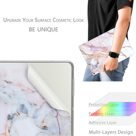 Slim residue-free vinyl skin on Surface Pro protecting from daily wear