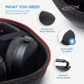 DigiCharge mesh pocket stores cables and adapters neatly for tidy travel.