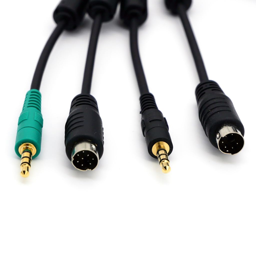 Digirig closeup of Mini-DIN-8 serial connector showing secure CAT connection