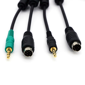 Digirig closeup of Mini-DIN-8 serial connector showing secure CAT connection