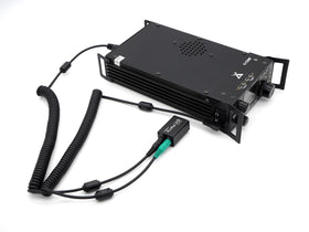 Digirig cables stretched in vehicle showing reach and tidy routing benefit