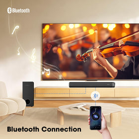 Digitalbasics Dolby Atmos soundbar remote and LED display in action