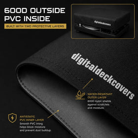 DigitalDeckCovers anti-static fabric dust cover prevents static buildup on Fluance turntable.