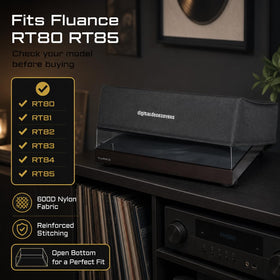 DigitalDeckCovers made-in-usa dust cover for Fluance RT80-RT85 supporting durable protection.