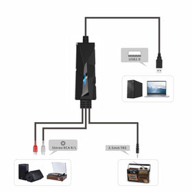 DigitalLife AuralynX AV202-B 3.5mm input enables direct tape capture.