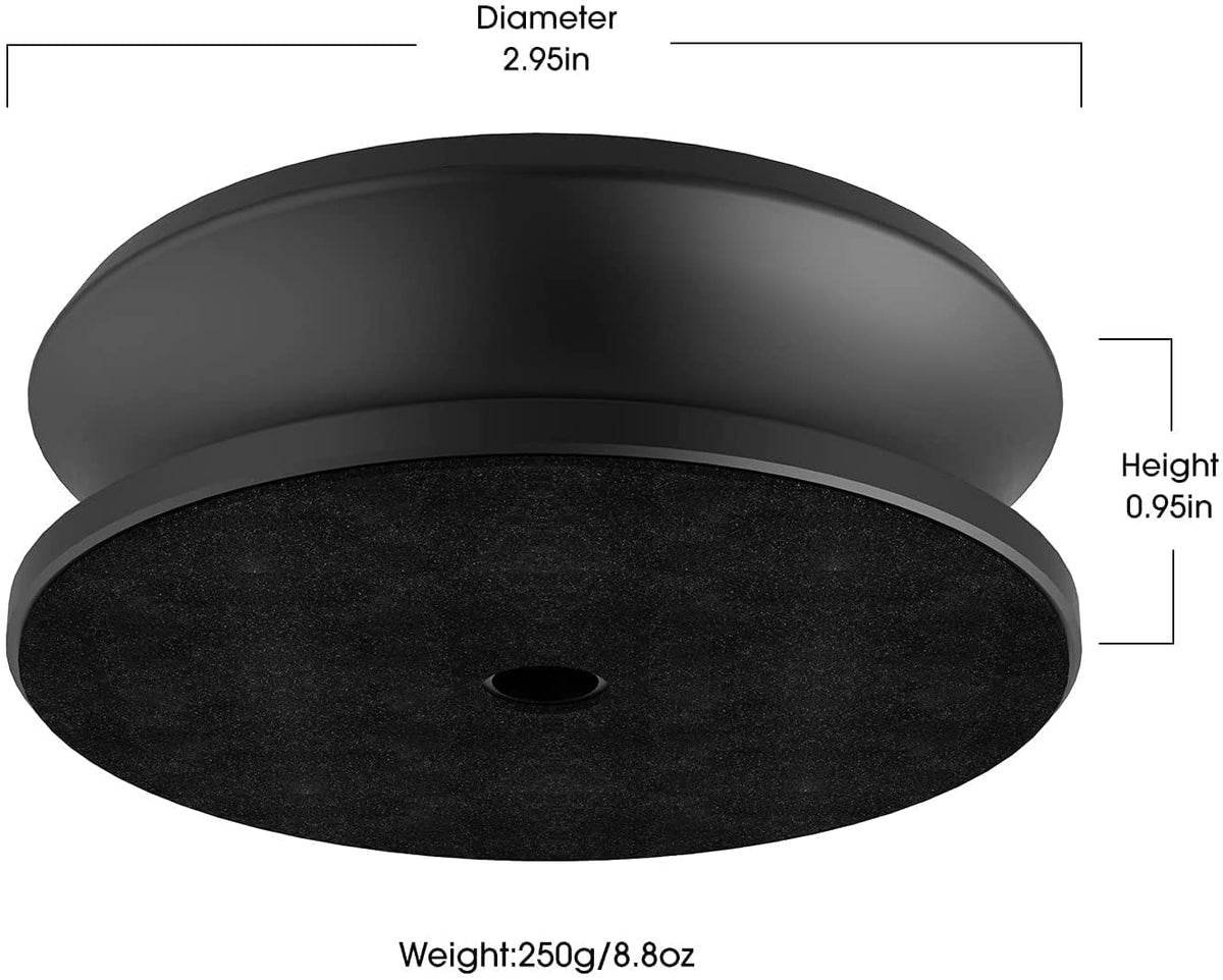 DIGITNOW 250g weight in action improves platter contact and reduces wobble