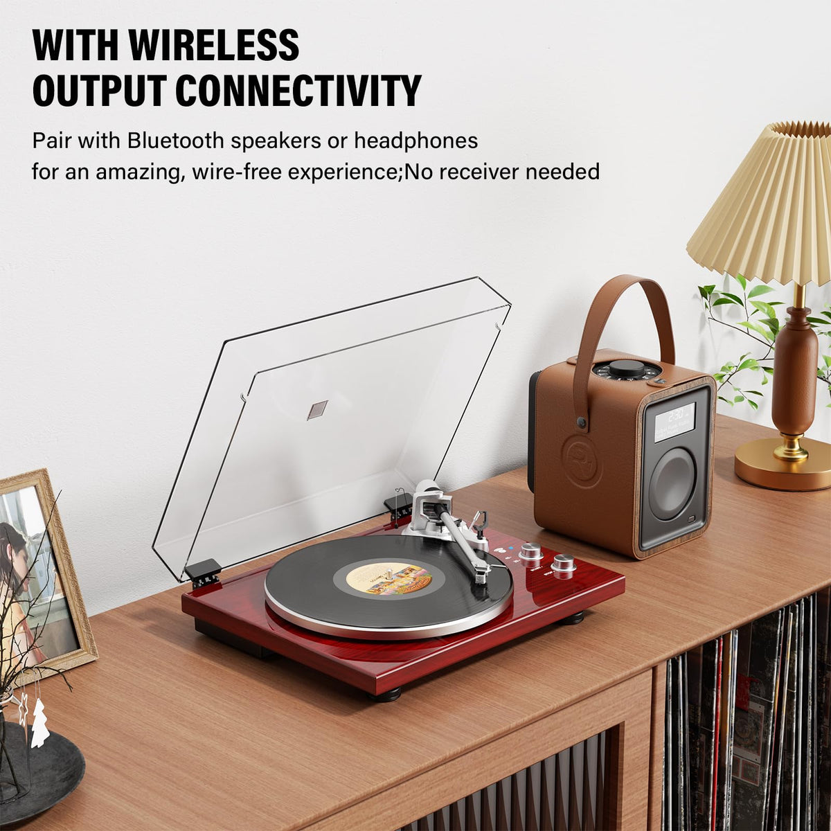 DIGITNOW belt-drive turntable 33/45 RPM switch for versatile vinyl