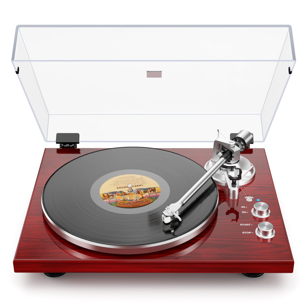 DIGITNOW belt-drive turntable accessory bundle includes cover, belt, protractor, and USB cable