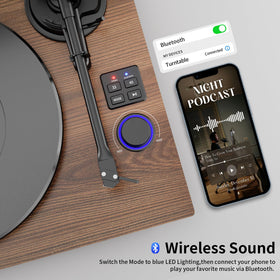 DIGITNOW Bluetooth turntable streaming from a mobile device to speakers
