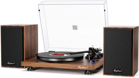 DIGITNOW Bluetooth turntable with iron-platter for stable, smooth playback